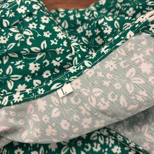 Green Button Ditsy Blouse